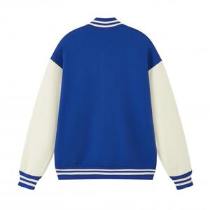 Unisex Formal Style Varsity <b>Jacket</b> for Navy <b>Camouflage</b> Fleece Material Regular Fit Winter Wear Turn-down Collar Button Closure - Product Image 5
