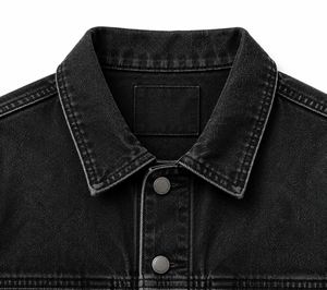 Chaqueta de Mezclilla Negra para Hombre, Corte Holgado, Resistente al Viento, Ecológica, Transpirable, Color Sólido, Diseño Casual con Botones y Bolsillos Frontales, Otoño - Product Image 4