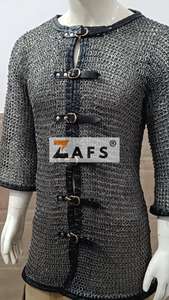 Auténtica Camisa Medieval de Media Manga con Cadena y Adornos de Cuero, Hecha a Mano en Acero Suave, Disfraz de Guerrero, Cosplay, Armadura para Recreación Histórica - Product Image 6