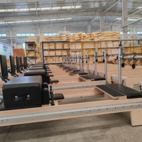 Máquina de Pilates Reformer Comercial de Madera de Arce, Equipo de Pilates para Gimnasios