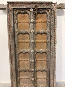 Paneles de Puerta de Madera Maciza Antigua con Marco Tallado a Mano, Puerta Principal de Lujo para Villas, Restaurantes, Hoteles y Hogares - Product Image 6