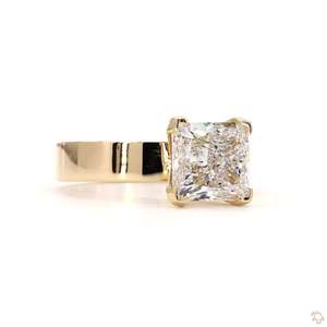 18K Gold Fine Jewelry 4.00 Ct Lab Grown Diamond <b>Mens</b> <b>Ring</b> Princess Cut Engagement Anniversary Statement Band Customizable - Product Image 2