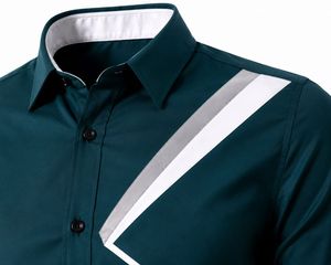 Camisa de Hombre Beige Sólida con Cuello Mao, Manga Larga, Estilo Casual Elegante, Cierre con Botones de Cuerno, 100% Algodón, Transpirable y Ecológica, para Primavera - Product Image 2