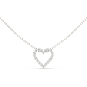 Colgante de Diamante Redondo Cultivado en Laboratorio en Oro Blanco de 14K para Mujer |   Ropa de Novia |   Diamante Cultivado Nuevo - Product Image 1