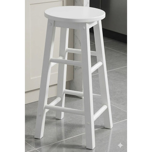 Taburete Redondo Moderno de Madera Maciza para Bar, Comedor, Taller y Hogar - Product Image 4