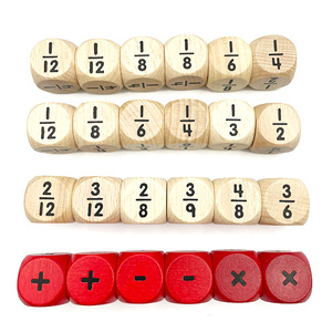 Juego de Dados de Fracciones de Madera al por Mayor, Materiales Matemáticos Montessori, OEM a Granel para el Aula - Product Image 4