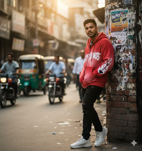 Sweat à capuche surdimensionné 420 GSM, effet délavé, logo brodé personnalisé, fermeture éclair, pour homme, OEM/ODM. - Product Image 6