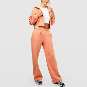 Latest Unique Design <b>Women</b> Regular Zip <b>Hoodie</b> Peach Fleece 100% Cotton Breathable Eco-Friendly Drop Shoulder Casual Active Wear - Product Image 3