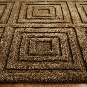 Modern Tufted Area Carpet Solid Brown Geometric Rug Square Pattern Plush Contemporary Living Room Bedroom Office Floor Decor - Product Image 3