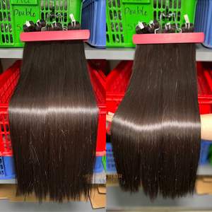 Paquetes de cabello virgen Remy vietnamita crudo listo para enviar extensiones de cabello de trama de doble máquina recta de hueso de espejo de 14 "16" - Product Image 1