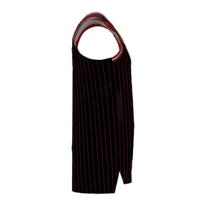 Custom Basketball Jersey Men's Sleeveless Sublimated Print Striped Black Red Custom Number Breathable Polyester Tank <b>Top</b> - Product Image 5