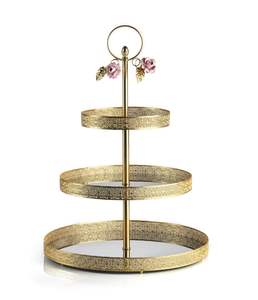 Decorative Round Metal Cake Stand For Wedding <b>Dessert</b> Table Display And Cake Presentation With Stylish Look - Product Image 3