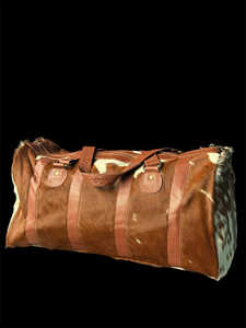 Sac de voyage en cuir véritable de qualité export avec fermeture éclair, en peau de vache à poils, style mode, pour la gym et les bagages LHDB-0140 - Product Image 3