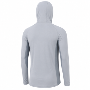 เสื้อตกปลาแขนยาวมีฮู้ดสีพื้นสำหรับผู้ชาย ผ้าโพลีเอสเตอร์ ป้องกันรังสียูวี กันแดด - Product Image 2