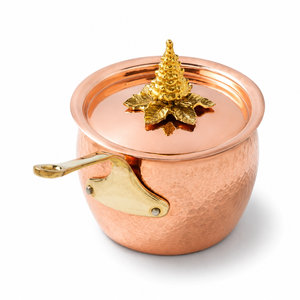 Copper Hammered Saucepan <b>With</b> <b>Lid</b> Brass Handle Decorative Cooking Pot Handmade Kitchen Cookware Wholesale Supplier Customize - Product Image 1