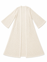Abaya en maille ajourée blanc ivoire personnalisée ODM, style mariée, superposée, tenue modeste, vente en gros EAU, OEM