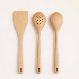 Fine Quality Wood Kitchen <b>Utensil</b> <b>Set</b> Eco Friendly <b>Cooking</b> Spoons Non Stick Slotted Turner Wooden Spatula For Home Restaurant - Product Image 3