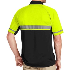 Polo de travail personnalisé en polyester, imperméable, réfléchissant, haute visibilité, t-shirt de sécurité aux couleurs fluorescentes - Product Image 4