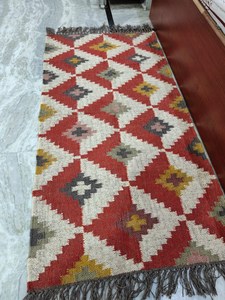 Tapis Kilim Rustique Style Ferme Tissé à la Main Bohème Géométrique Tribal pour Entrée, Couloir, Balcon, Décoration de Sol et d'Intérieur - Product Image 2