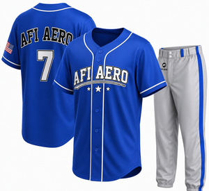 Maillot de baseball personnalisé par sublimation AFI AERO pour homme, blanc et noir à rayures fines # 14 T-shirts à manches courtes respirants imprimés par transfert thermique - Product Image 1
