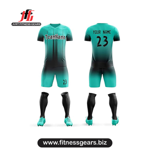 Conjunto de Camiseta de Fútbol Personalizada para Hombre, Cuello en V, Manga Corta, Color Degradado, Impresión Sublimada, Absorbe la Humedad, Ajuste Atlético - Product Image 3