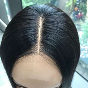 Prêt à porter 4x4 os droite dentelle avant perruque fermeture couleur naturelle vietnamien Remy Extensions de cheveux humains brut frontal Bundle - Product Image 6