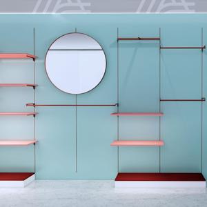 Toko butik eceran rak pajangan garmen, rak Display pakaian kustom dan rak dinding dengan lampu - Product Image 4