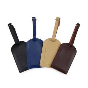 Étiquettes de bagages de voyage personnalisées en cuir PU, étiquettes de valise, identificateurs avec cartes d'identité - Product Image 1