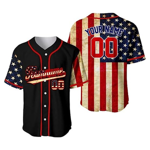 Maillot de baseball imprimé par sublimation pour homme, personnalisable avec nom de joueur et logo, à manches courtes boutonnées, pour softball - Product Image 2
