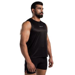 Camiseta sin mangas para hombre, con logotipo personalizado impreso, transpirable, informal, de punto, cuello redondo, para verano, deportes, entrenamiento, 100% algodón - Product Image 2