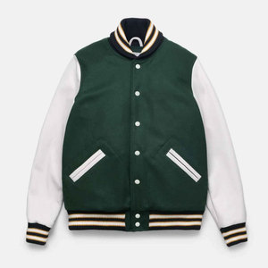 Wool and leather varsity jacket wholesale chenille patch letterman jackets custom made for brands - Product Image 3