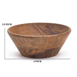 Handmade <b>Antique</b> Style Acacia Wood Bowl Food <b>Safe</b> for Salad Dry Fruits Coffee Table Display Wooden Kitchen Tableware for Parties - Product Image 5