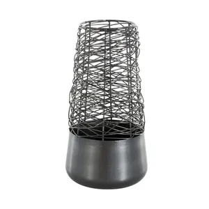 Trending Matte Black Tall Metal Flower <b>Vase</b> for Modern Urban Interior Styling Projects WorldwideHandmade Luxury Metal Flower - Product Image 4