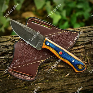 Cuchillo Profesional de Hoja Fija para Caza y Camping, EDC, de Alta Calidad, con Soporte OEM/ODM, Acero al Carbono, Mango de Madera Pakka, Funda de Cuero - Product Image 6
