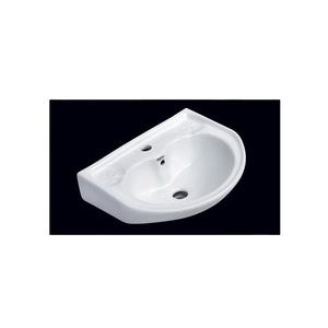 Lavabo ovalado de un solo orificio de cerámica blanca de suministro a granel directo de fábrica para fregadero en forma de uso de baño de apartamento/Villa de la India - Product Image 1