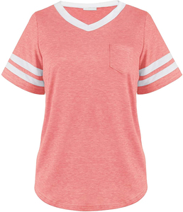 Wholesale High Quality Women Summer Tops Tee Shirts Casual Outdoor Fashion Clothing Short Sleeve Striped <b>Tshirts</b> - Product Image 4