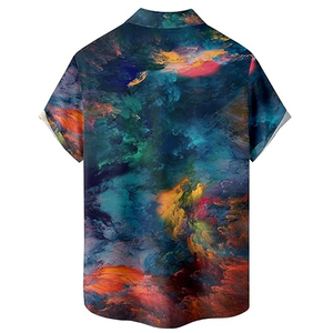 เสื้อเชิ้ตชายหาดลายดอกฮาวายสำหรับผู้ชาย แขนสั้น สวมใส่สบาย เหมาะสำหรับวันหยุดฤดูร้อน ผ้าทวิลล์ระบายอากาศได้ดี - Product Image 4