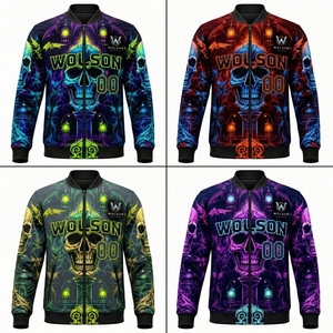 Chaqueta Bomber Sublimada al por Mayor de Wilson Industry, Manga Larga, Personalizada, de Forro Polar, Ecológica, de Secado Rápido y Transpirable para Gimnasio - Product Image 4