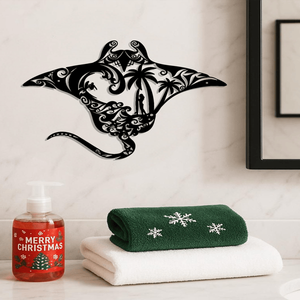 Arte Murale Moderna in Metallo Stile Costiero per Soggiorno, Camera da Letto e Bagno |   Decorazioni Nautiche da Spiaggia |   Tavola da Surf a Tema Surfboard - Product Image 3