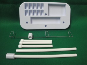 AA0206 3 Spool thread Stand w/plastic | Stick Stand with Oval Base and Metal Hanger for Hand Knitting <b>Tools</b> - Product Image 6