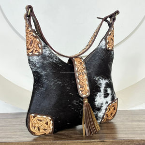 Nuevo Bolso Hobo de Cuero Genuino Hecho a Mano de Marca de Lujo para Mujer, Estilo Occidental de Cuero Vacuno, Bolsos de Hombro Único para Vaqueras - Product Image 4