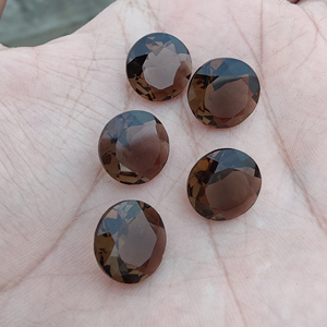 Quartz fumé naturel, taille facetée, forme ronde, pierre précieuse calibrée pour la fabrication de bijoux, toutes tailles en gros - Product Image 3