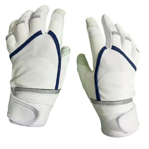 Pink Sinewy Sports Leather Batting <b>Gloves</b> With <b>Red</b> Trim Hook And Loop Closure Unisex Adult Training Comfortable Grip - Product Image 5