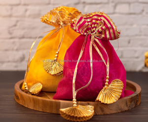 Bolsas de Organza Gota Patti Potli, Bolsas de Regalo para Bodas Indias, Bolsitas con Cordón para Frutos Secos y Dulces, Navidad, Año Nuevo Chino - Product Image 1