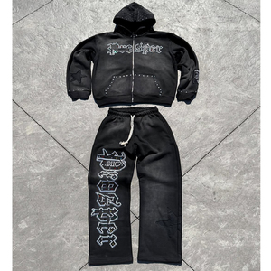 Conjunto Deportivo con Capucha ProSper Negro, Cierre con Cordón, 100% Algodón, Manga Larga, Ropa Urbana para Adultos, Otoño, Casual - Product Image 5