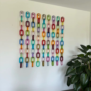 Adornos de Pared de Cadena Acrílica Modernos Personalizados, Hechos a Mano, Decoración Colgante de Resina Moderna para el Hogar, Listos para el Festival Diwali - Product Image 1