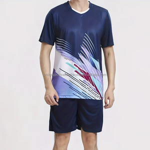 เสื้อแบดมินตันผู้ชายแบบกำหนดโลโก้เอง โลโก้ทีม โพลีเอสเตอร์ แขนสั้น ระบายอากาศ แห้งเร็ว ไซส์ใหญ่ ชุดฝึกซ้อม ชุดทีม - Product Image 6