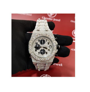 Reloj de pulsera con movimiento automático con tachuelas de diamantes VVS Moissanite de 41mm, busto completamente helado, Banda Clásica de acero inoxidable, esfera de cristal - Product Image 1