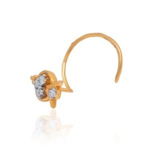 Piercing de Nariz de Lujo Chapado en Oro Rosa con Diamante Natural, Tamaño Regular, Fino, para Mujer, con una Sola Piedra, Ligero, para Uso Diario, Regalo - Product Image 2