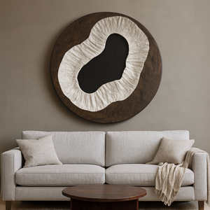 Sculpture murale unique en bois organique, artisanale, pour la décoration murale du salon. - Product Image 2